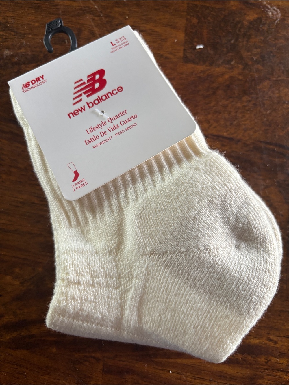 New Balance Men’s Lifestyle Quarter Socks - Off-White/Cream